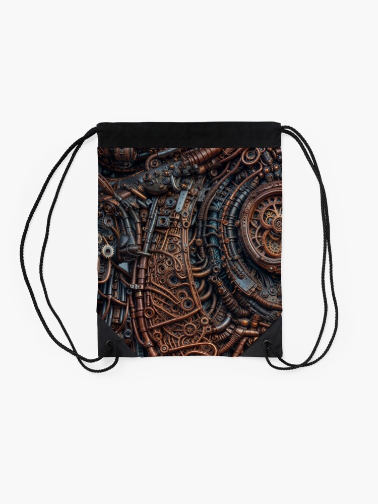 Aperçu 2 sur 3. Sac à cordon avec l'œuvre Steampunk 10 créée et vendue par oduchossoir.