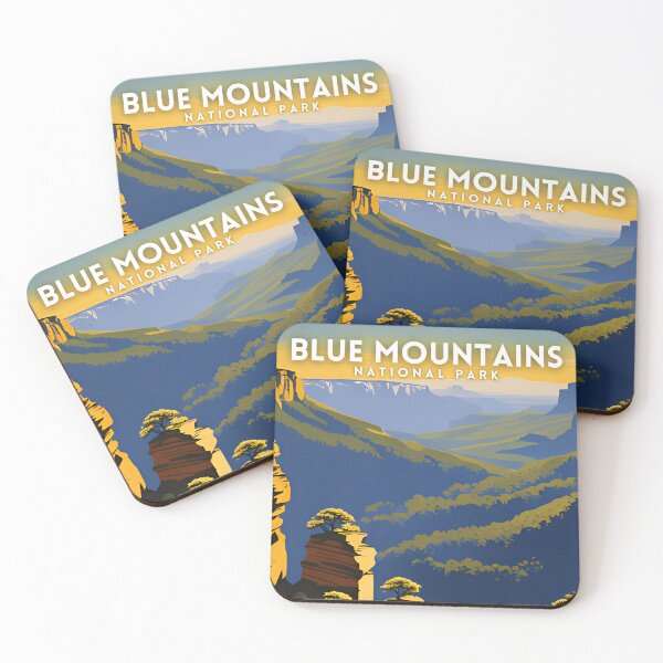 Item preview, Blue Mountains National Park Vintage Retro Travel designed and sold by ZionPosteria.