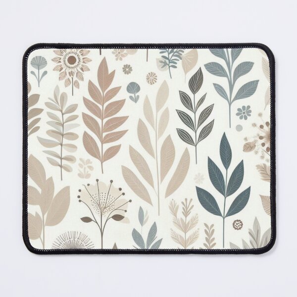 Item preview, Abstract Folk Art Neutral Colours Floral Leaf Pattern designed and sold by CreativeCanvas8.