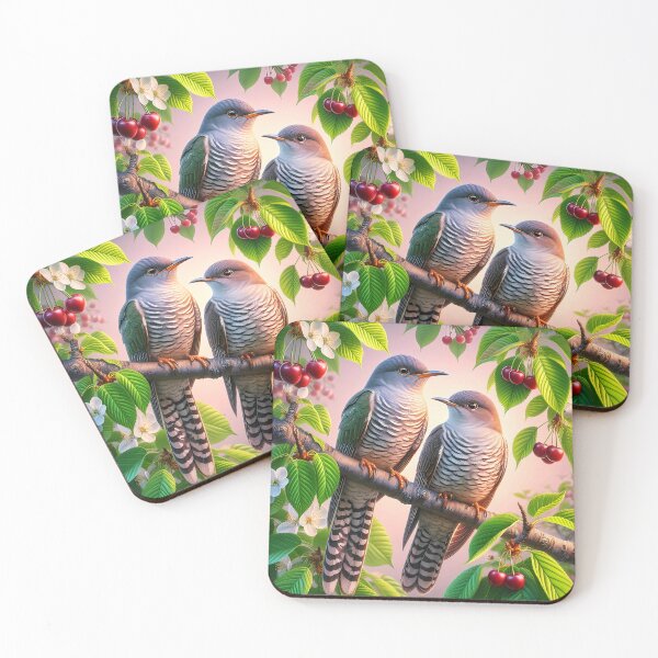 Item preview, Two common Cuckoos on a cherry tree designed and sold by EmeraldeaArt.