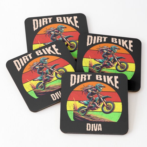 Item preview, Dirt Bike Diva Racing Motorcycles Dirt Bike Rider Motocross Dirt Track Motorbike Girl Women designed and sold by CarantinedChaos.