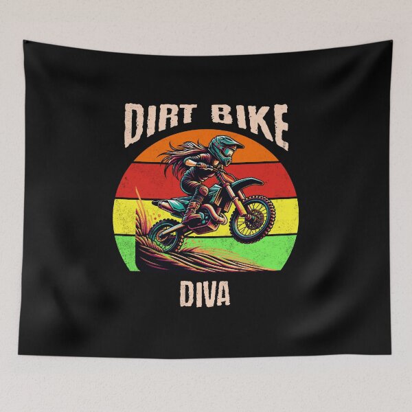Item preview, Dirt Bike Diva Racing Motorcycles Dirt Bike Rider Motocross Dirt Track Motorbike Girl Women designed and sold by CarantinedChaos.