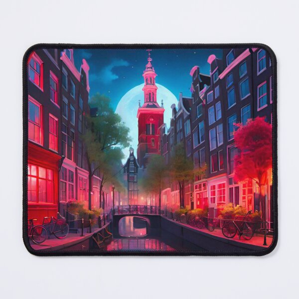 Item preview, Nightfall in Amsterdam: Red Light District Canal Glow designed and sold by GrizzlyCollective.