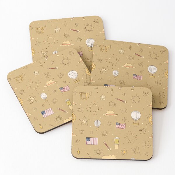 Item preview, Vintage Americana Icons Seamless Pattern on Beige designed and sold by creativekrish.
