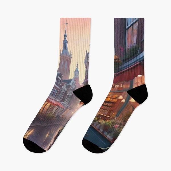 Item preview, Rainy Day in Amsterdam: Narrow Streets Underneath the Drizzle designed and sold by GrizzlyCollective.