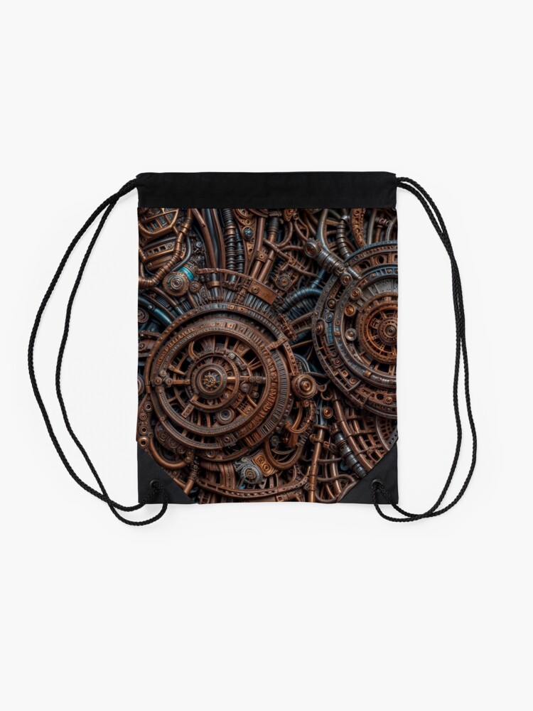 Aperçu 2 sur 3. Sac à cordon avec l'œuvre Steampunk 11 créée et vendue par oduchossoir.