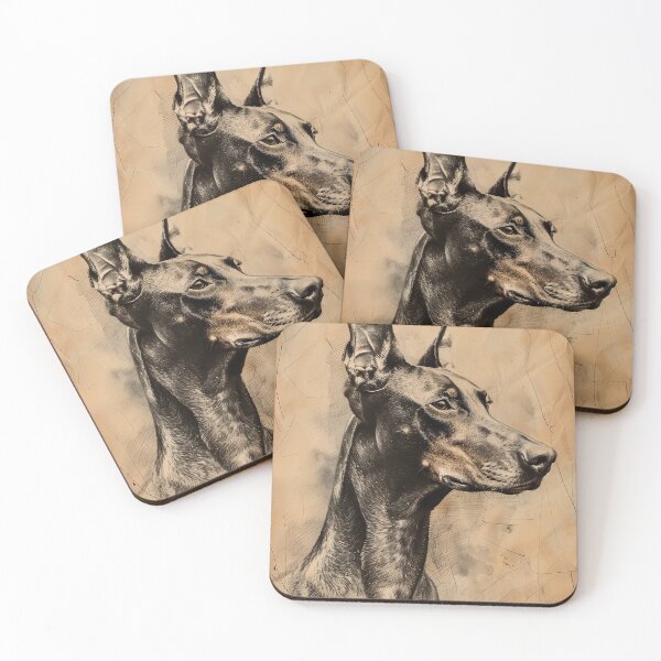 Item preview, Natural ear doberman portrait designed and sold by vetustestudi.