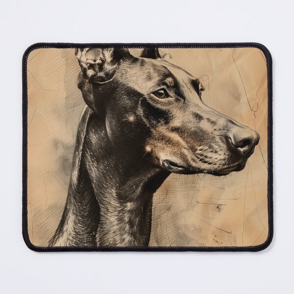 Item preview, Natural ear doberman portrait designed and sold by vetustestudi.