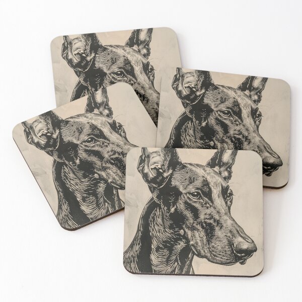 Item preview, Natural ear doberman portrait designed and sold by vetustestudi.