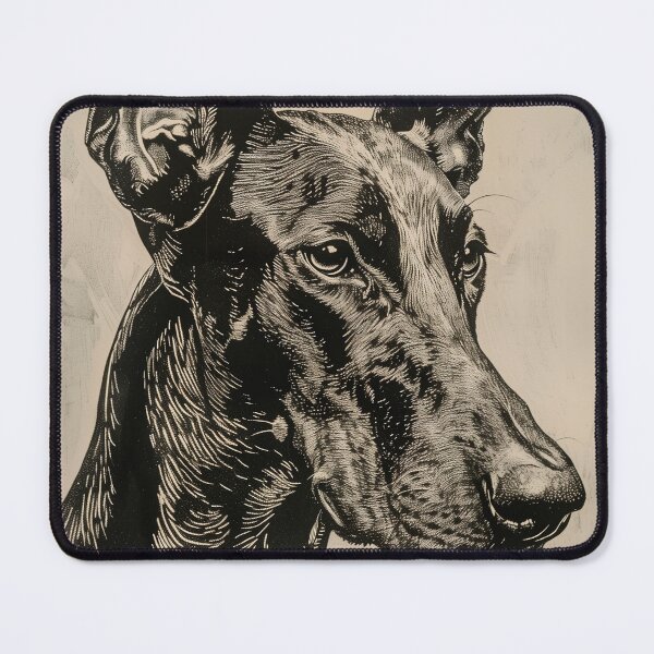 Item preview, Natural ear doberman portrait designed and sold by vetustestudi.