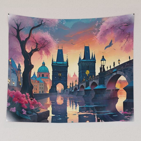 Item preview, Floral Splendor: Charles Bridge Over the River designed and sold by GrizzlyCollective.