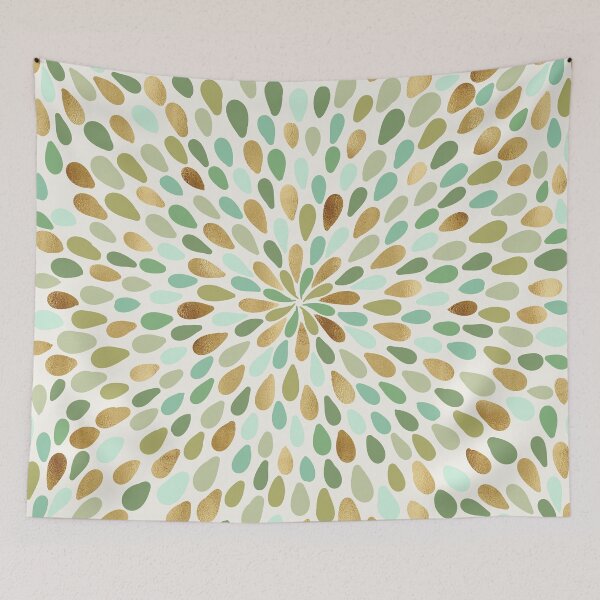 Item preview, Summer Green Gold Flower Burst designed and sold by NdesignTrend.
