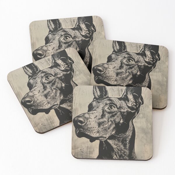 Item preview, Natural ear doberman portrait designed and sold by vetustestudi.