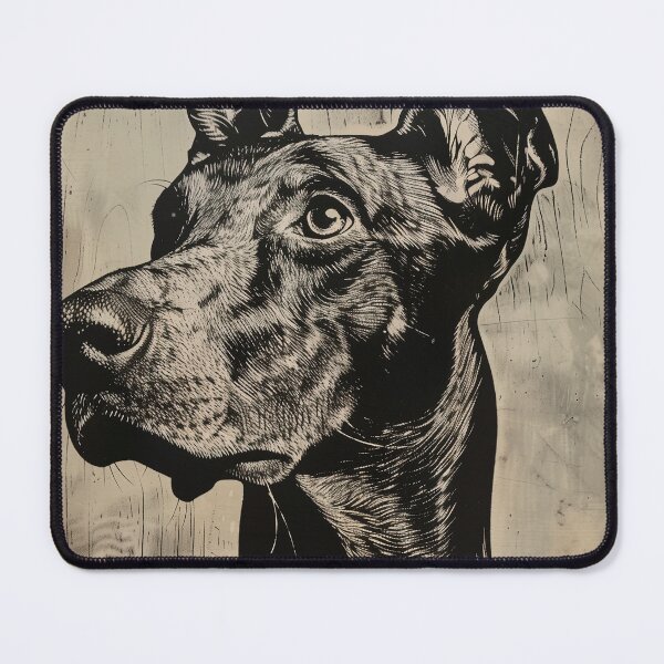 Item preview, Natural ear doberman portrait designed and sold by vetustestudi.