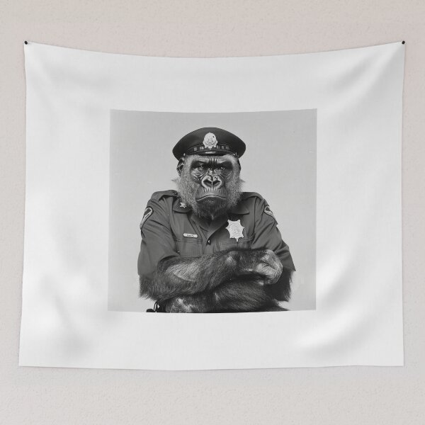 Aperçu de l'œuvre Gorilla Traffic Police Officer Rétro Art créée et vendue par redstar19.