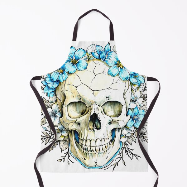 Item preview, Floral Skull - Blue - Pencil Art designed and sold by GOODWORX.