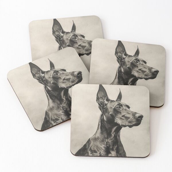 Item preview, Natural ear doberman portrait designed and sold by vetustestudi.