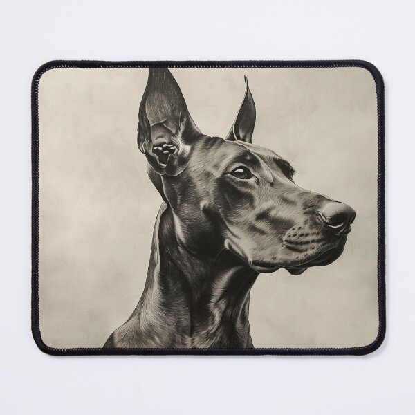 Item preview, Natural ear doberman portrait designed and sold by vetustestudi.