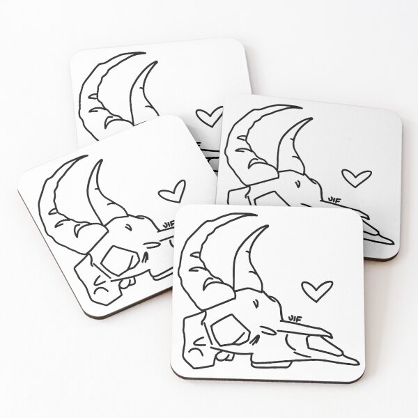 Item preview, #074 Gazelle Skull - Outline - Black on White designed and sold by Jasmine Froley.