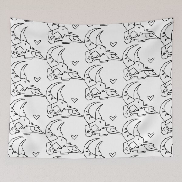 Item preview, #074 Gazelle Skull - Outline - Black on White designed and sold by Jasmine Froley.
