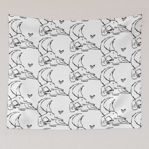 Item preview, #074 Gazelle Skull - Sketch Outline - Black on White designed and sold by Jasmine Froley.