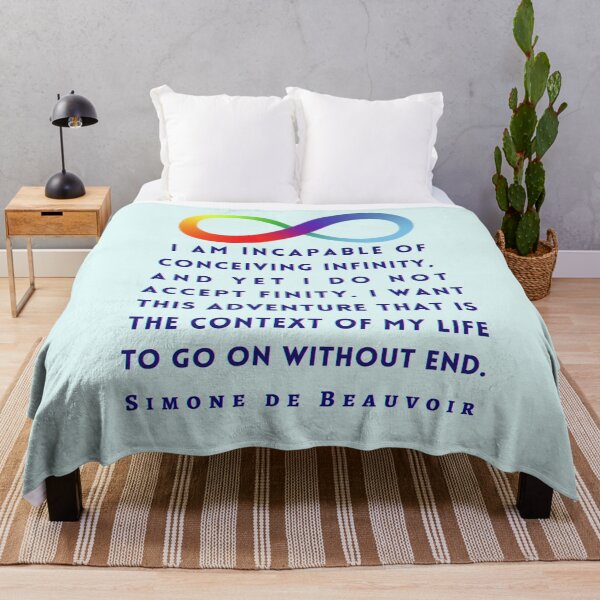 Item preview, Copy of Simone de Beauvoir quote: I am incapable of conceiving infinity, and yet I do not accept finity. designed and sold by artbleed.