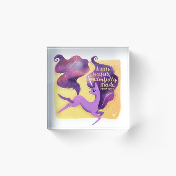 Prayer Pony Wonderfully Made Galaxy Acrylic Block