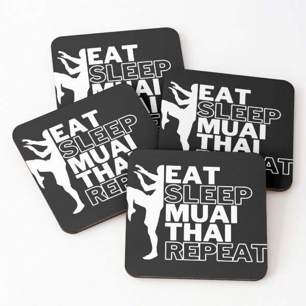 Item preview, Eat Sleep Muai Thai Repeat white incription designed and sold by deejaymay.