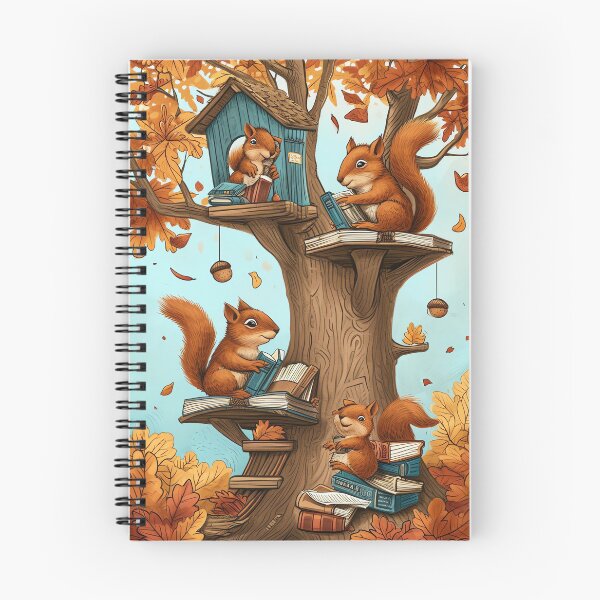 Item preview, Autumn Treehouse Squirrels designed and sold by cute-animals99.