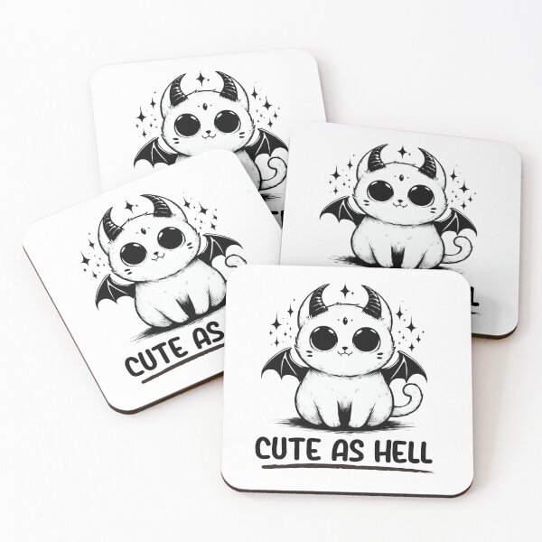 Item preview, Cute As Hell Evil Devil Kitty Cat designed and sold by 66sideddice.