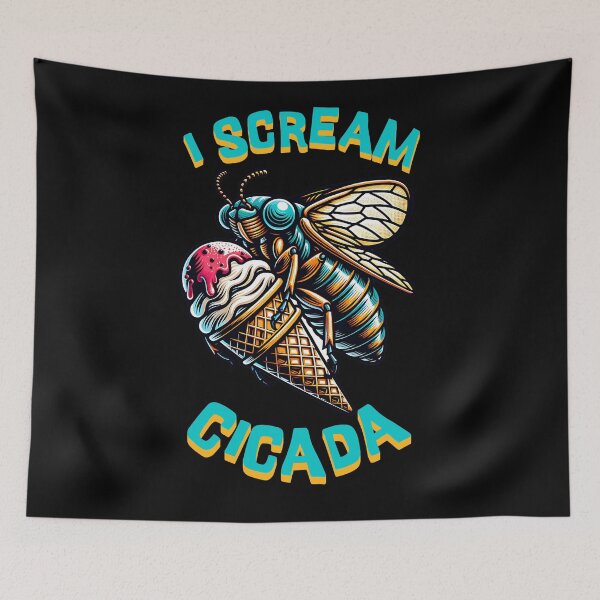 Item preview, Funny I Scream Cicada with an Ice Cream designed and sold by PG Illustration.