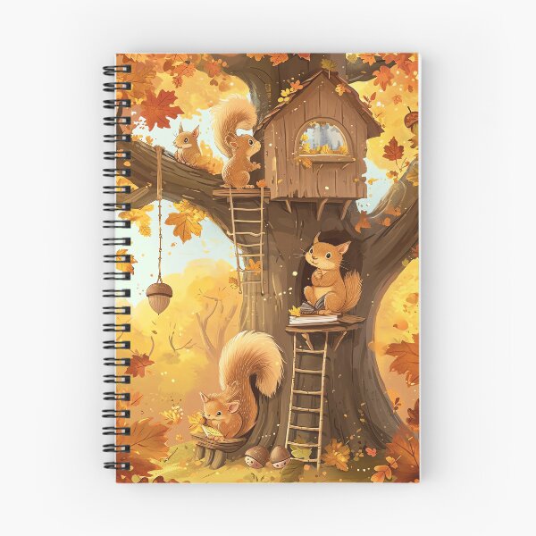 Item preview, Autumn Treehouse Squirrels designed and sold by cute-animals99.