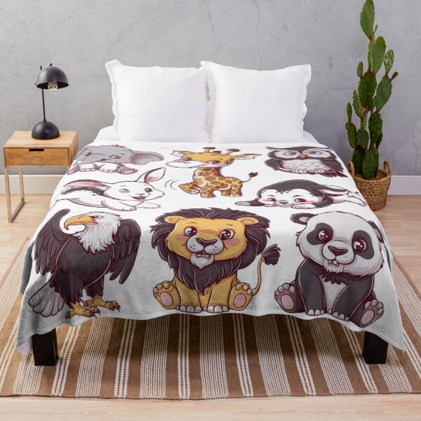 Item preview, Cute elephant, a playful giraffe, a wise owl, a hopping bunny, a majestic eagle, an awesome lion, a cheerful panda designed and sold by 123ks.