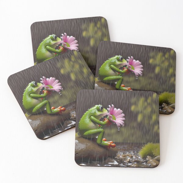 Item preview, Green Frog With Pink Daisy designed and sold by Maria Dryfhout.