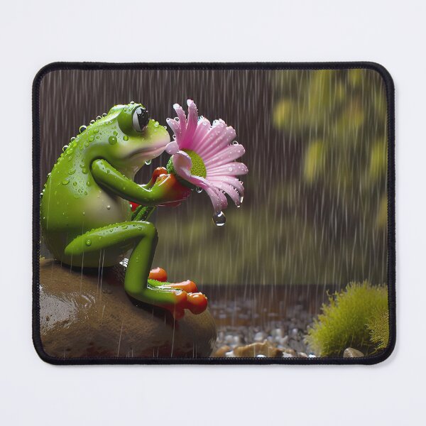 Item preview, Green Frog With Pink Daisy designed and sold by Maria Dryfhout.