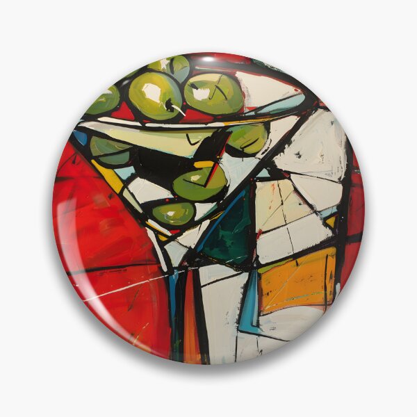 Item preview, Dynamic Martini and Shaker Symphony- Vivid Reds and Contrasting Hues in Abstract Composition designed and sold by OlfactoART Studio.
