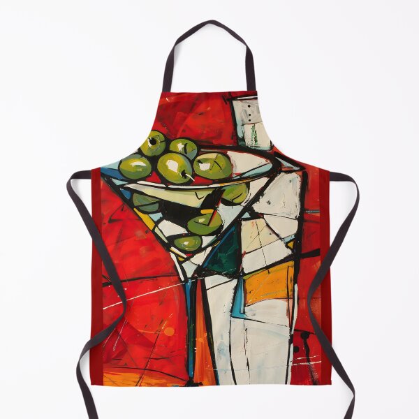Item preview, Dynamic Martini and Shaker Symphony- Vivid Reds and Contrasting Hues in Abstract Composition designed and sold by OlfactoART Studio.
