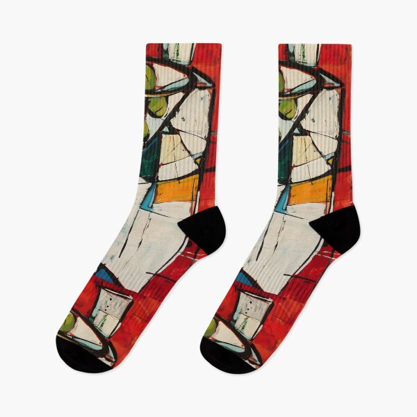 Item preview, Dynamic Martini and Shaker Symphony- Vivid Reds and Contrasting Hues in Abstract Composition designed and sold by OlfactoART Studio.