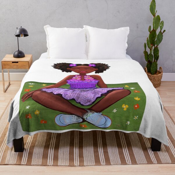 Item preview, summer Cool Anime girl Princess black girl wearing hoodie with Afro hair and love hearts African American Melanin Queen designed and sold by Artonmytee.