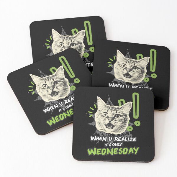 Item preview, When you realize it's only Wednesday with cat horror zombie vibe t shirt designed and sold by SOPIZiLA.