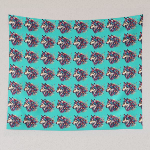 Item preview, beautiful colorful wolf designed and sold by Marcoshop10.