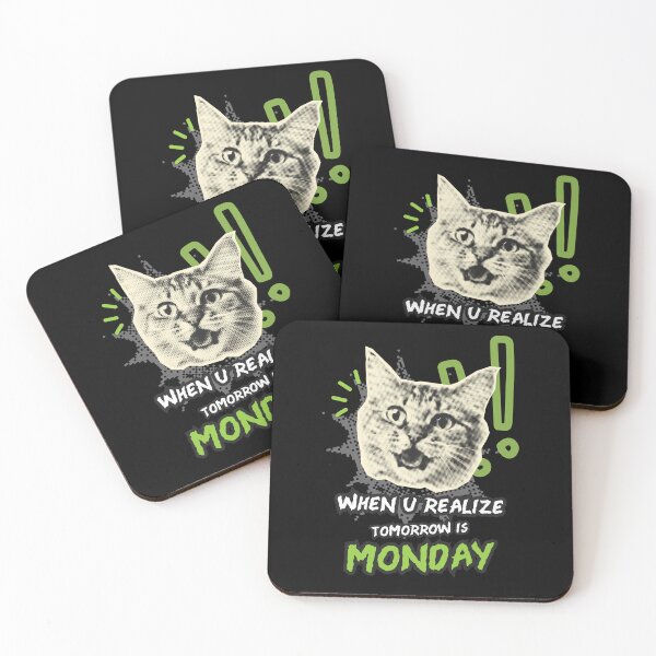 Item preview, When you realize tomorrow is monday with cat horror zombie vibe t shirt designed and sold by SOPIZiLA.