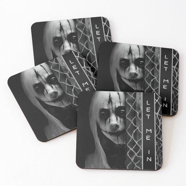 Item preview, Let me in, black-eyed girl, black and white horror artwork designed and sold by silent-violin.