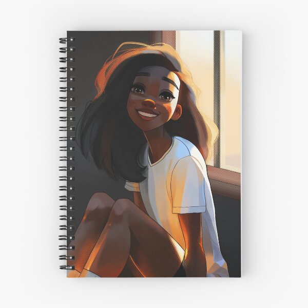 Item preview, Cute dark skin girl smiling designed and sold by StarlevelArt.