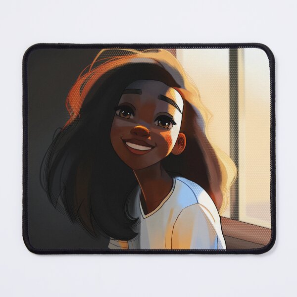 Item preview, Cute dark skin girl smiling designed and sold by StarlevelArt.