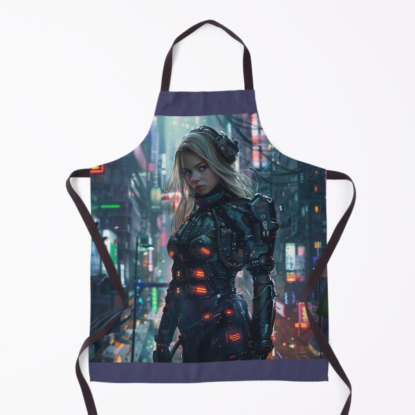 Item preview, Neon Sentinel in the Cyberpunk Cityscape designed and sold by AndreaMart.