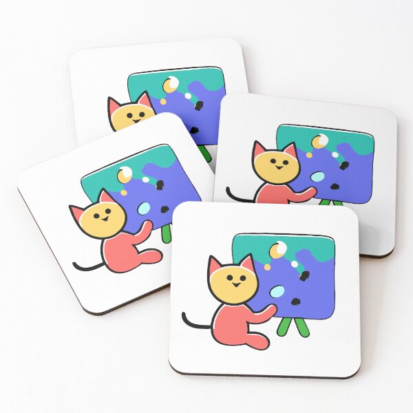 Item preview, Kitty Artist Crafting a Canvas Masterpiece Doodle's  designed and sold by omerfdln34.