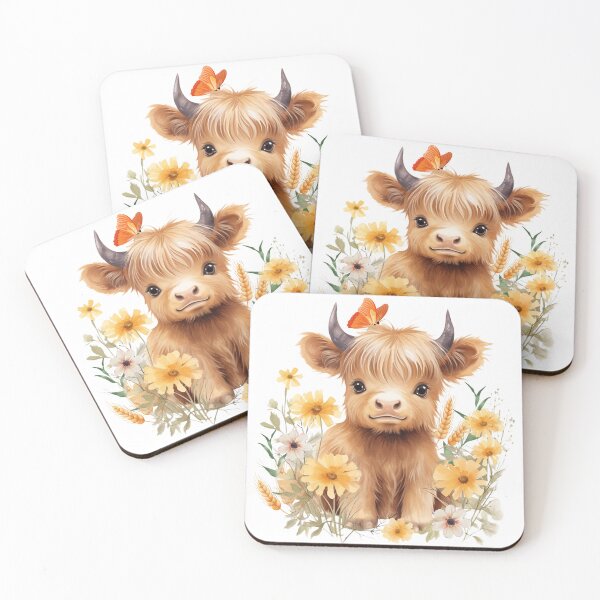 Item preview, Highland Cow Pattern , Cow and Flowers Lover Gift , Fun FIeld Floral Cows  designed and sold by AprilDevlynn.