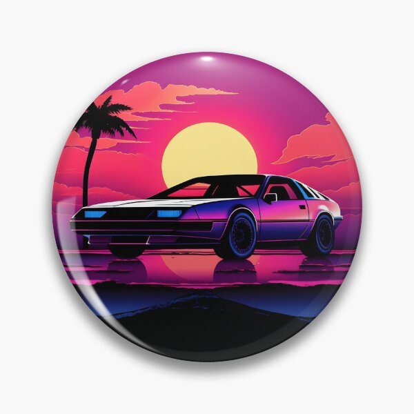 Item preview, Supercoche con hermosa puesta de sol, Retrowave Car designed and sold by CyfroweMysli.