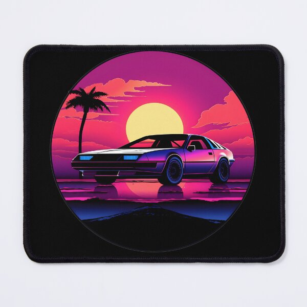 Item preview, Supercoche con hermosa puesta de sol, Retrowave Car designed and sold by CyfroweMysli.